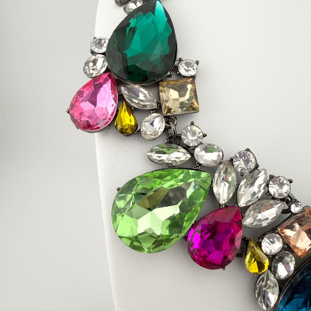 Multicolor Glass Rhinestone Statement Choker/Neck… - image 4